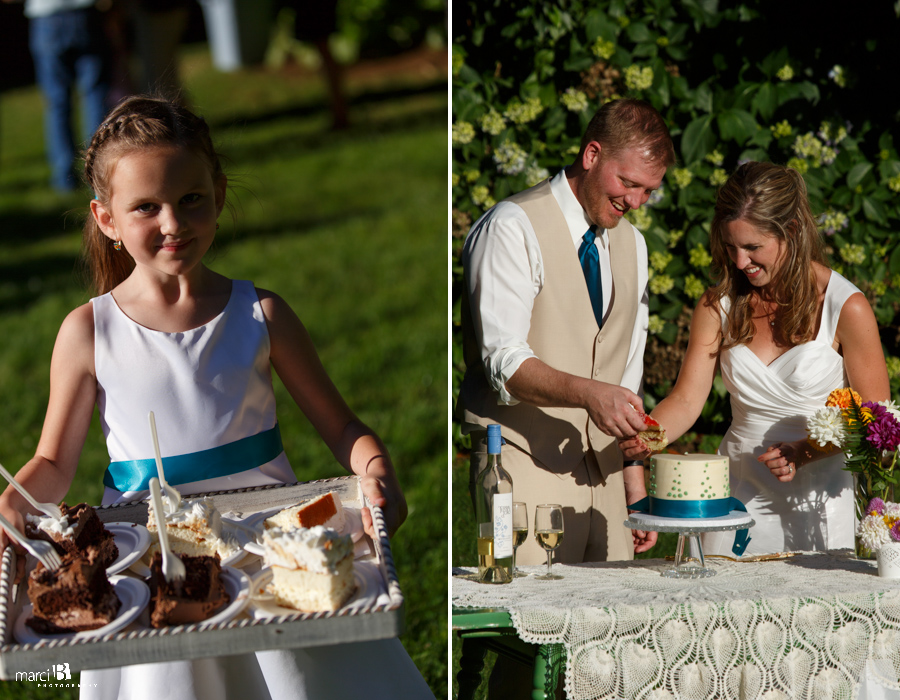 Corvallis wedding photography - cake