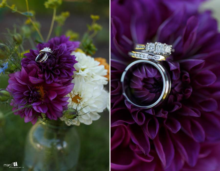 Corvallis wedding photography - flowers - rings