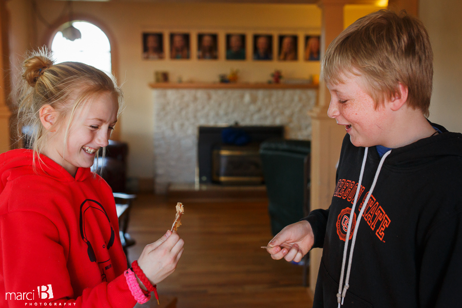 Kids and a wishbone