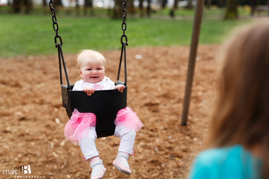 Corvallis children's photography - Avery Park - Swings
