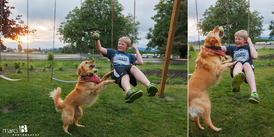 Corvallis Photographer - boy and his dog