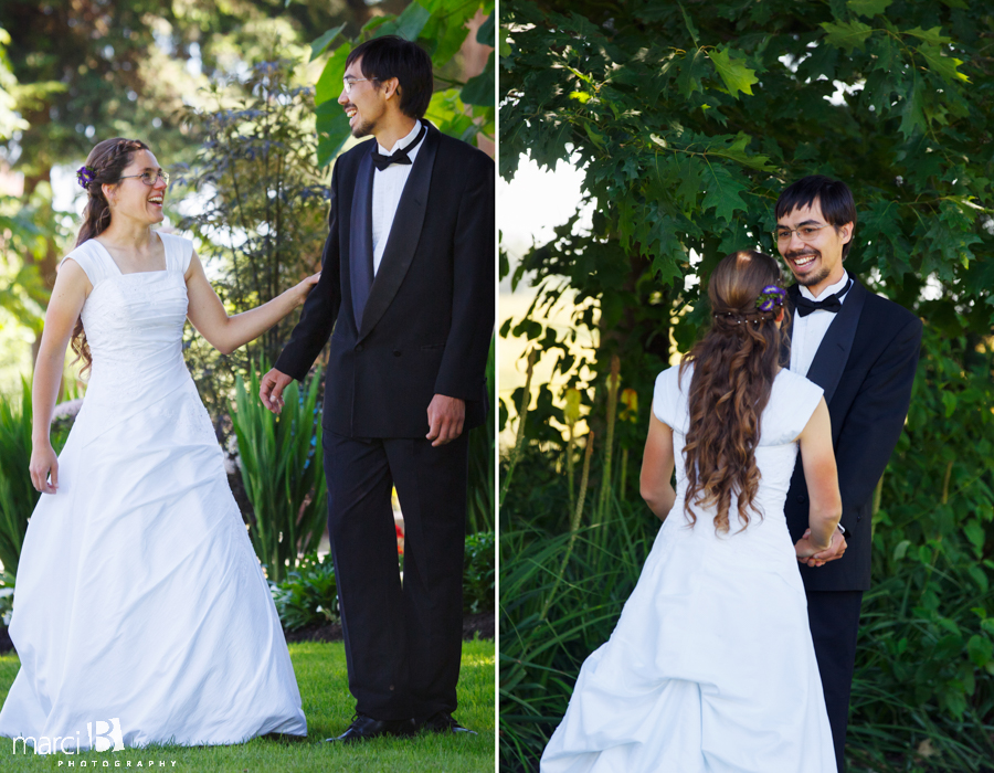 Corvallis wedding photography - outdoors - first look