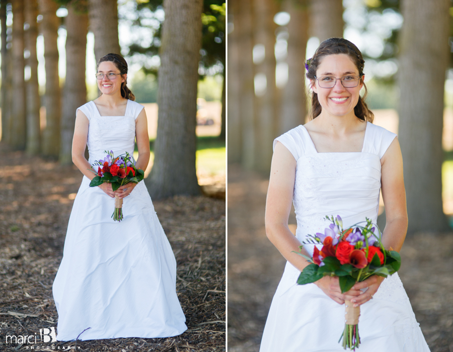 Corvallis wedding photographer - bride - bouquet