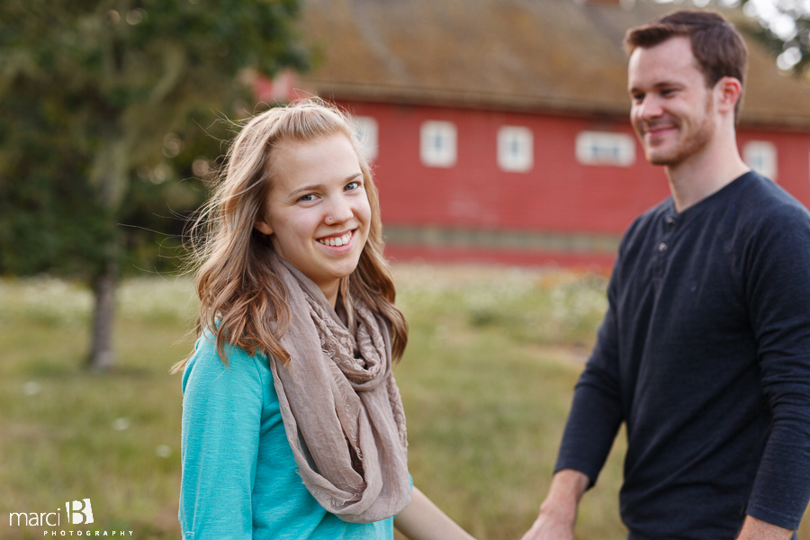 Engagement pictures - big red barn
