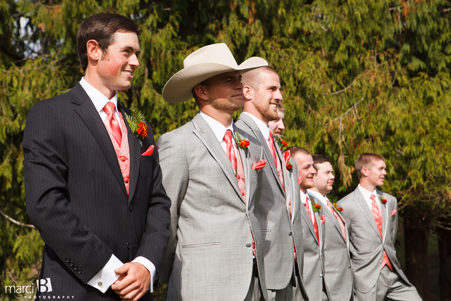 Groom and groomsmen - wedding ceremony