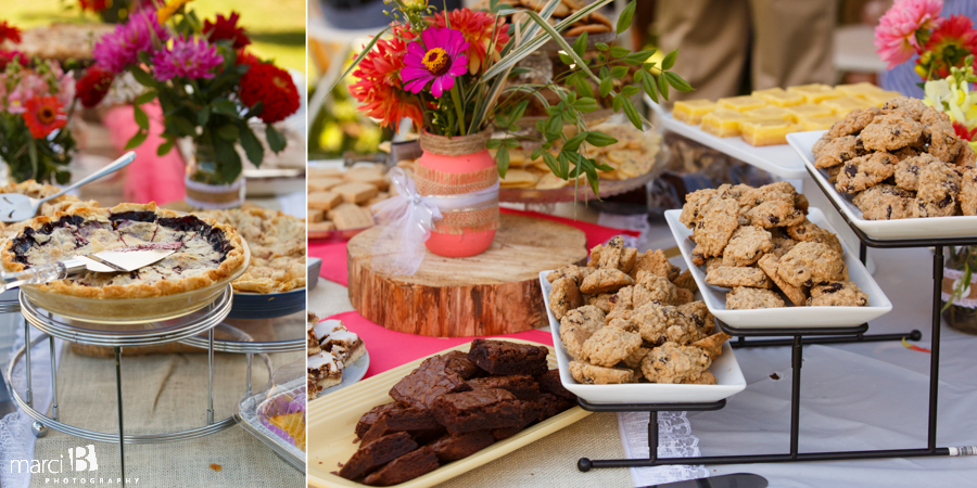 wedding reception - dessert details - pies and cookies