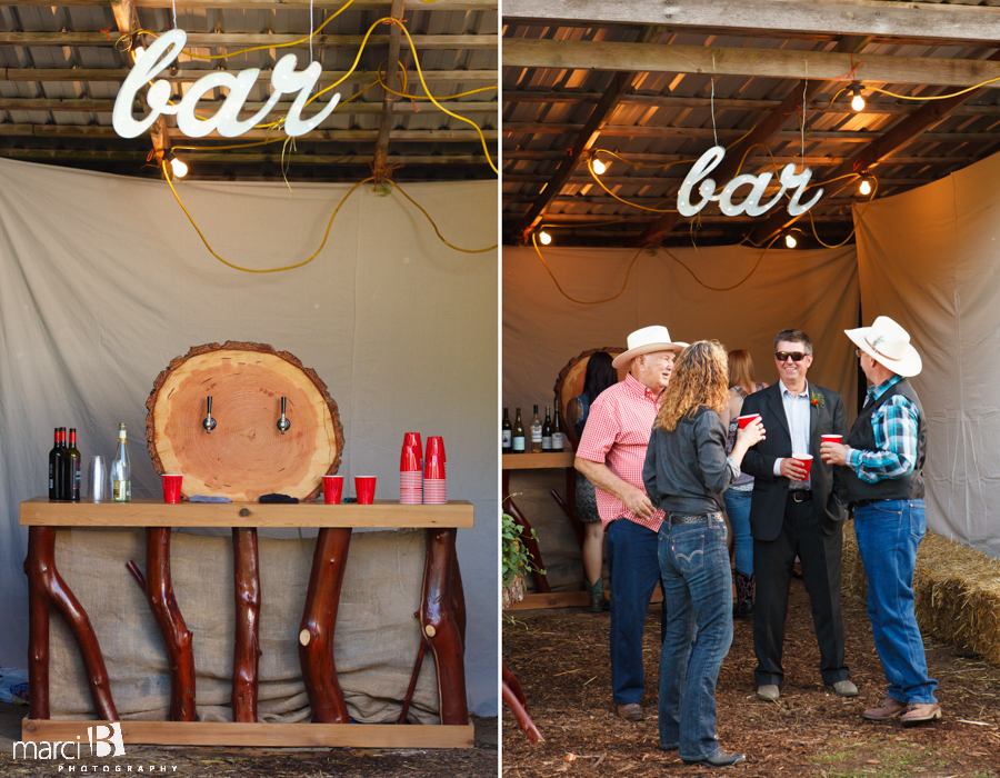 wedding reception - handmade bar - Oregon bar