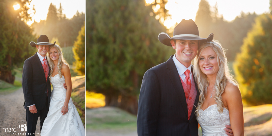 wedding reception - country wedding - sunset photos - Portland - tree farm