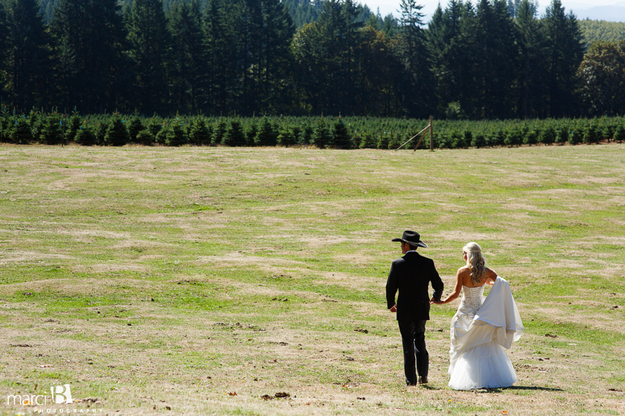 Bride and Groom - Tree farm