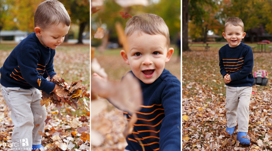 Throwing leaves - playing in the leaves