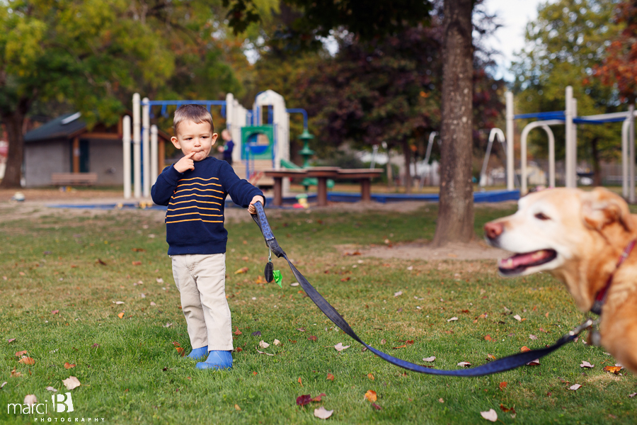 Children's photographer - Corvallis - a boy and his dog