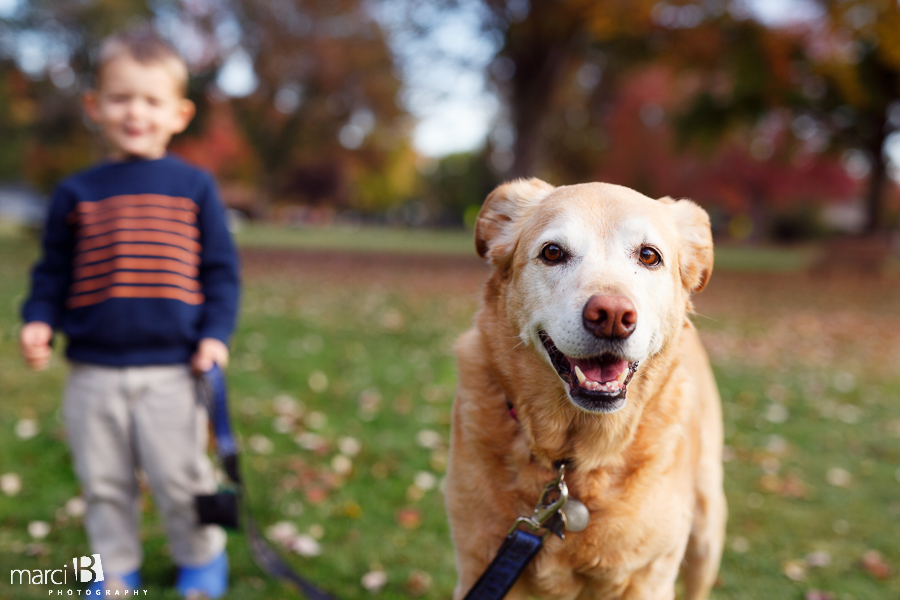 Children's photographer - Corvallis - a boy and his dog