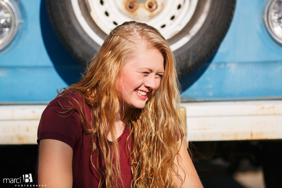 senior photos - volkswagon van