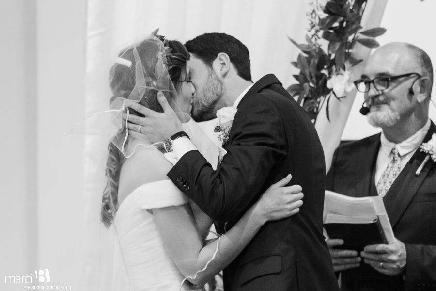 groom kisses the bride