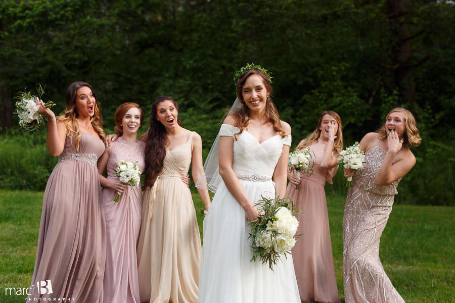 sarah and her bridesmaids - beazell memorial forest