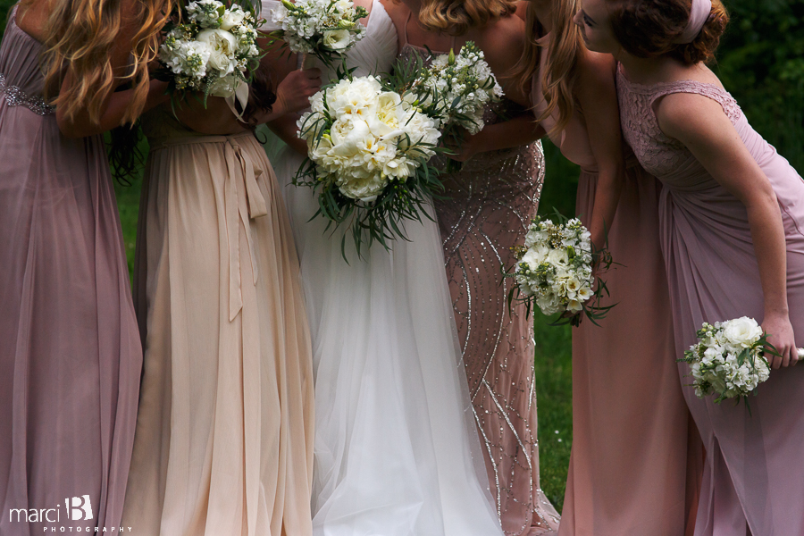 sarah and her bridesmaids - beazell memorial forest - bouquets