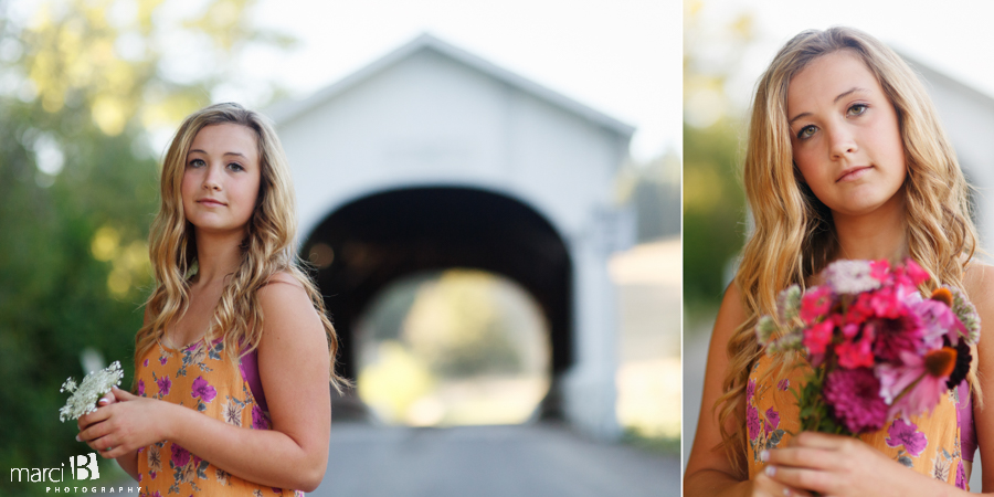 Senior photos - Covered Bridge - Corvallis Photographer 