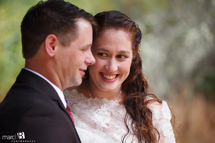 Jen and Aaron - first look - Beazell Memorial Forest - Corvallis wedding photographer