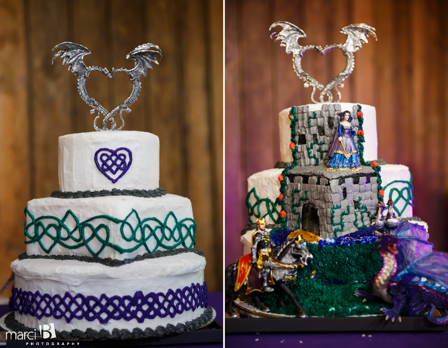 Jen and Aaron - Beazell Memorial Forest - Corvallis wedding photographer - wedding cake