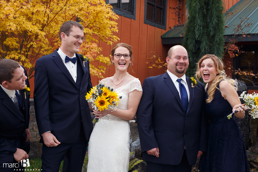 bride and groom and wedding party - wedding party photos 