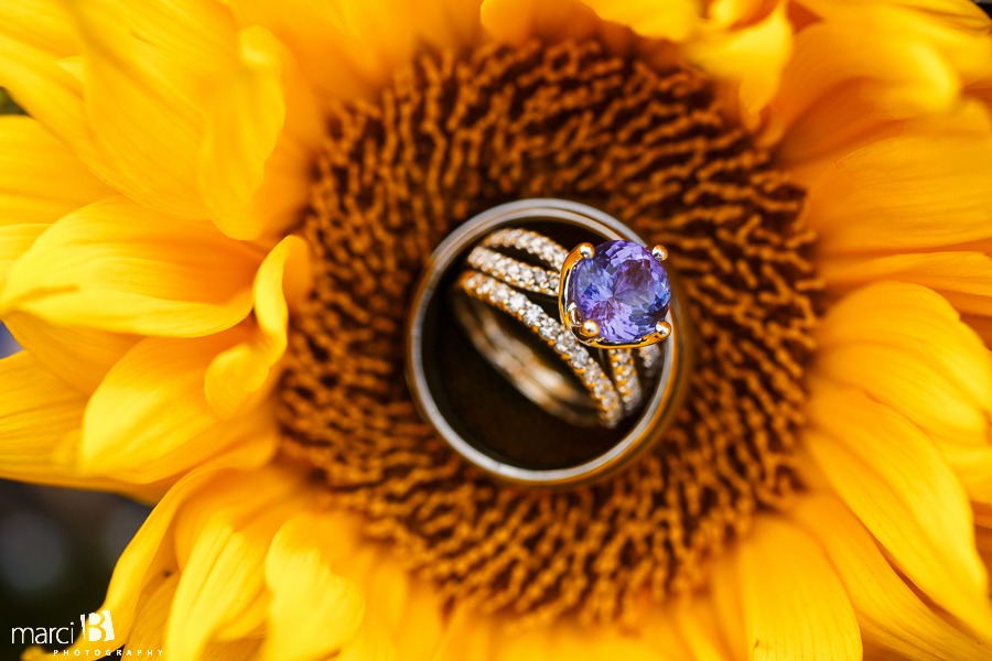 ring in bouquet photograph - pictures of wedding rings - sunflower bouquet