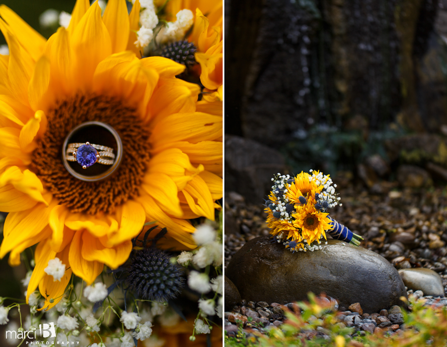 ring in bouquet photograph - pictures of wedding rings - sunflower bouquet