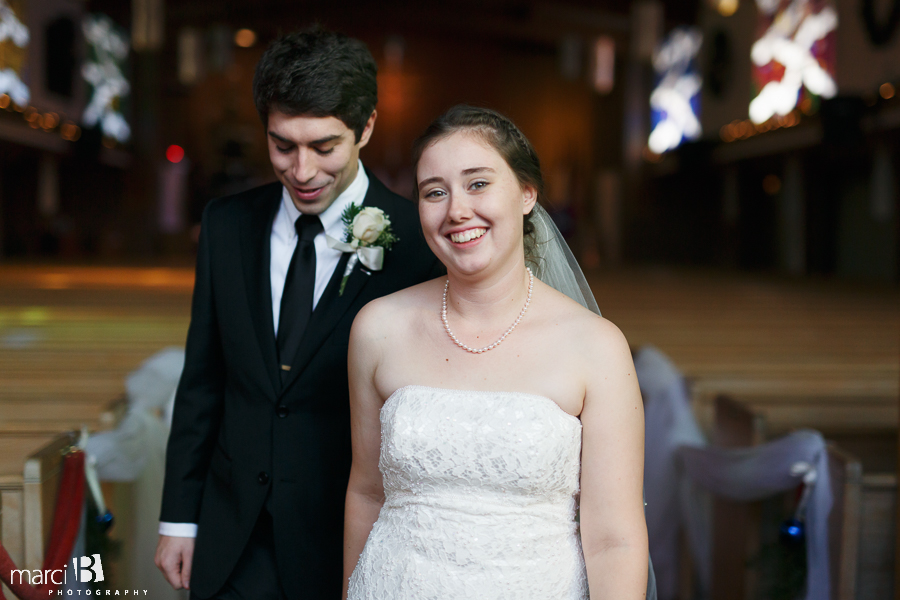 bride and groom portraits after ceremony