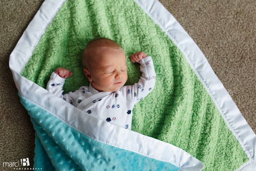 Corvallis newborn photography - sleeping newborn baby pictures