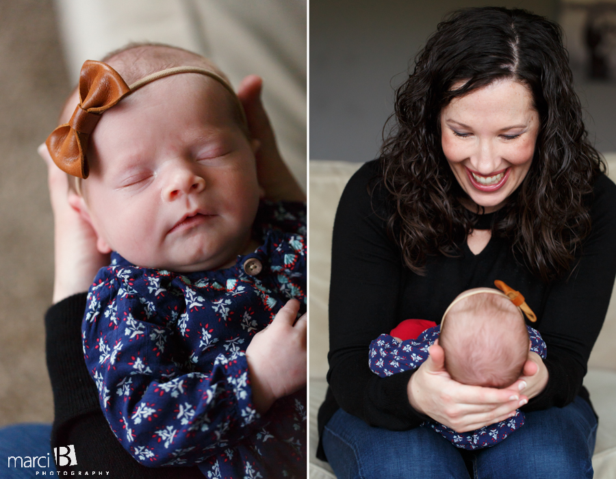 newborn photography - new little girl - newborn and mom