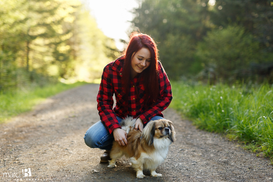 senior photos with dog - Fitton Green - Corvallis Photographer