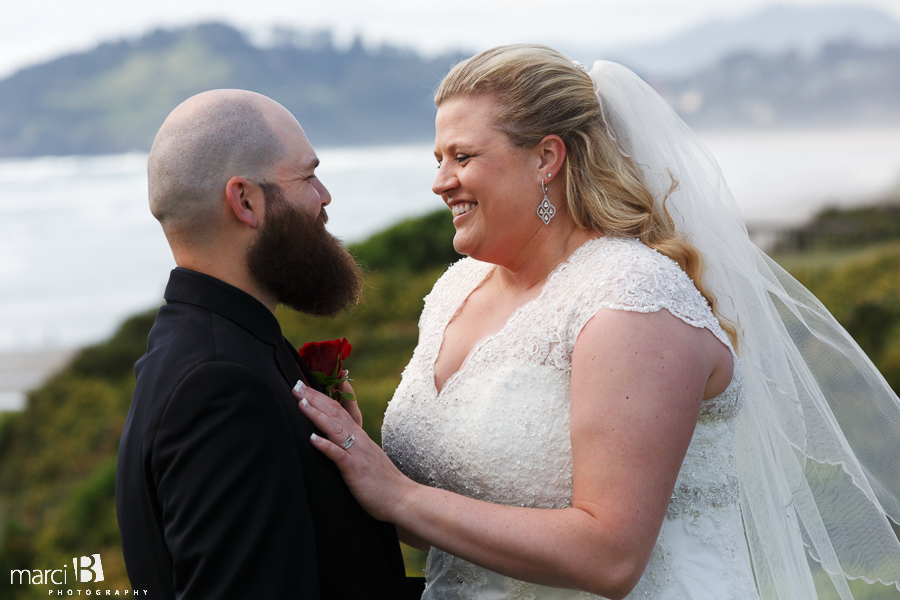 Newport wedding photography - Oregon wedding photographer - beach wedding - bride and groom portraits