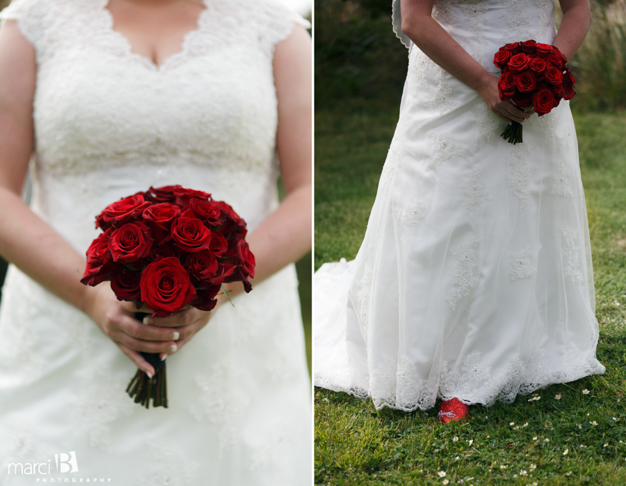 Newport wedding photography - Oregon wedding photographer - beach wedding - bride and bouquet