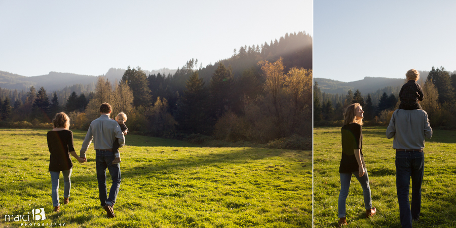 family photos - pictures on a farm - young family photos - Corvallis photographer - fall family portraits