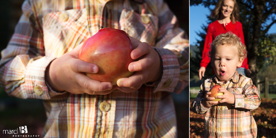 family photos - pictures on a farm - young family photos - Corvallis photographer - fall family portraits