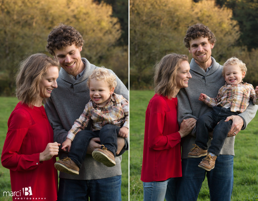 family photos - pictures on a farm - young family photos - Corvallis photographer - fall family portraits