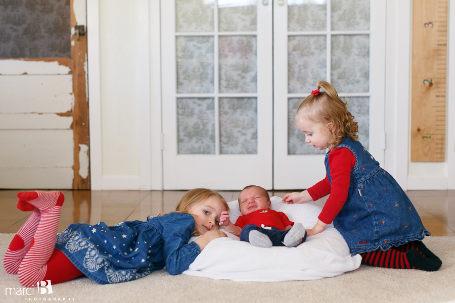 newborn photography - baby portraits - photos of newborn baby and siblings