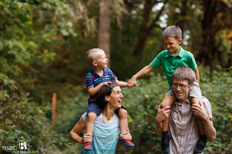 Playing in the Woods and Swimming | Corvallis Family Photos