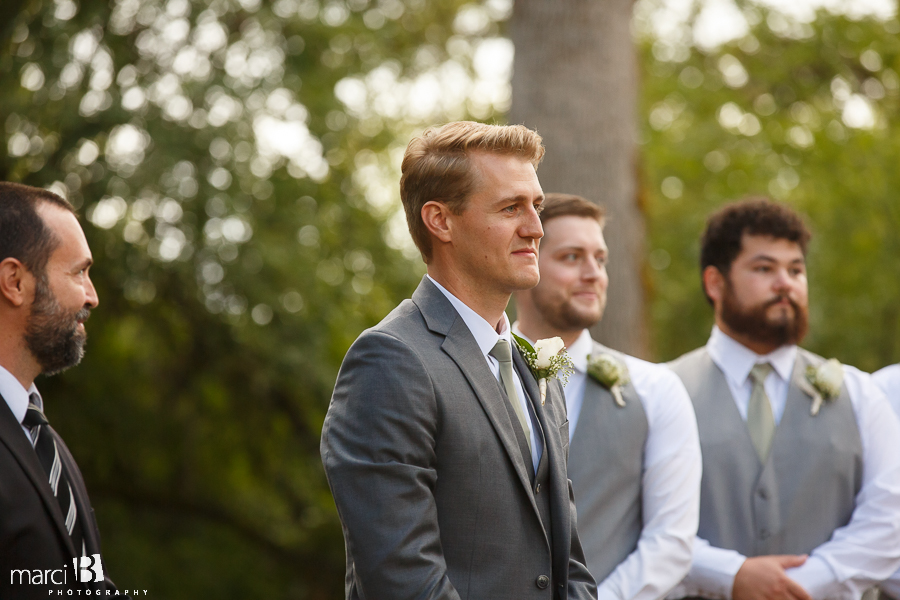 groom sees bride for first time