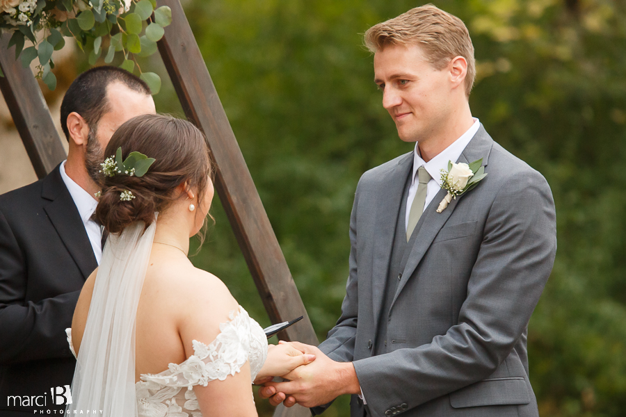 groom during wedding ceremony