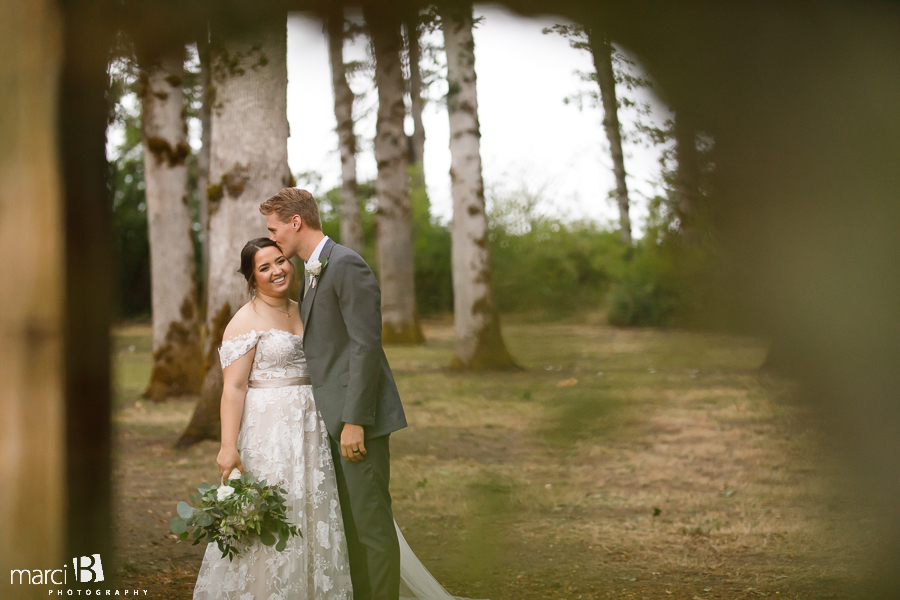 bride and groom photos after ceremony at corvallis wedding