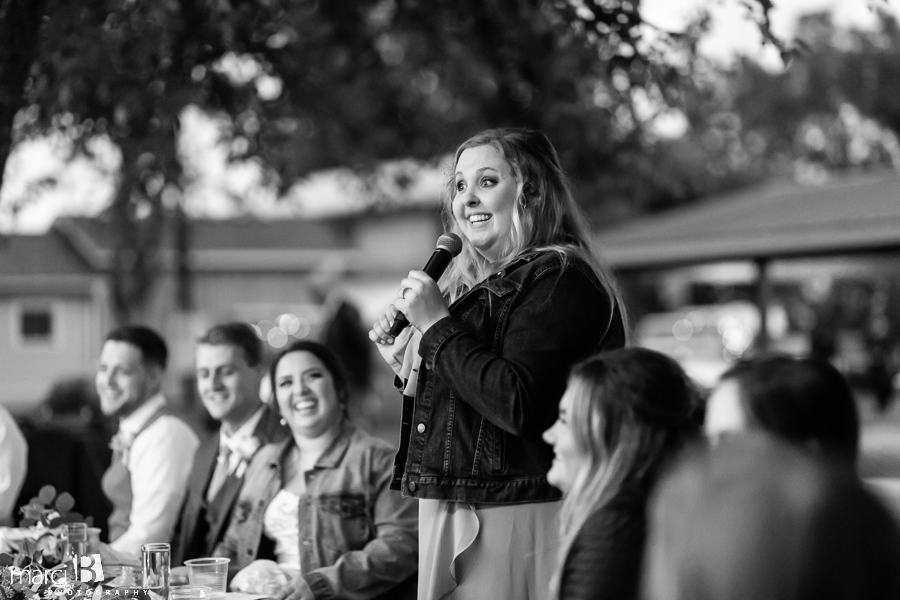 maid of honor giving a toast