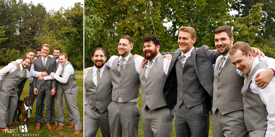 Groom and groomsmen photos