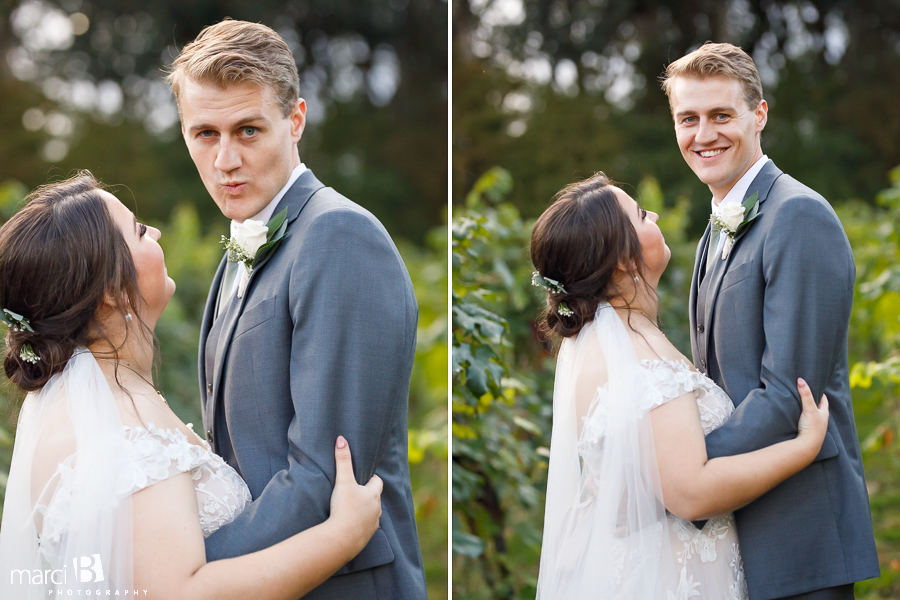 photo of groom with bride